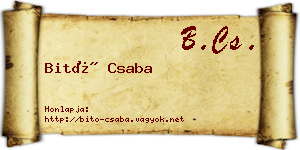 Bitó Csaba névjegykártya